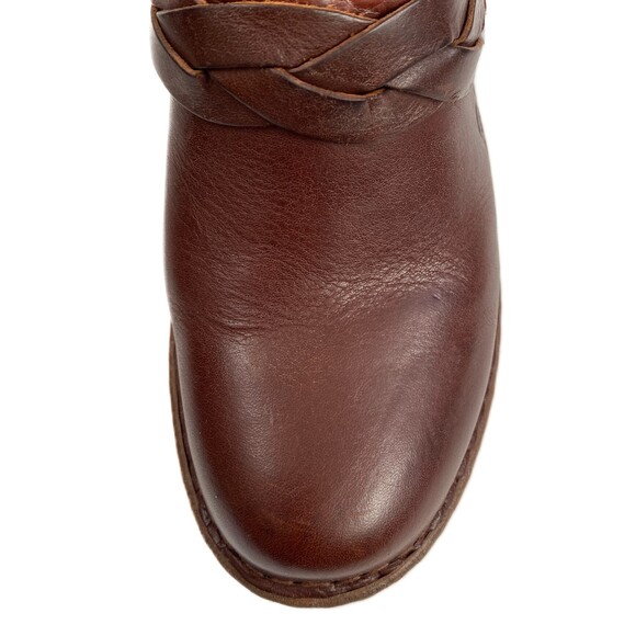 Børn Dark Brown Heeled Slip On Braided Acents Clog Mule Size 8 - Picture 13 of 13